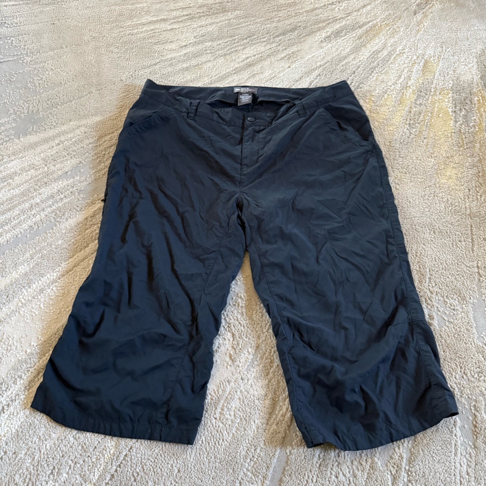 REI black athletic longer Bermuda shirts longer modest nylon 14